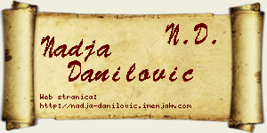 Nadja Danilović vizit kartica